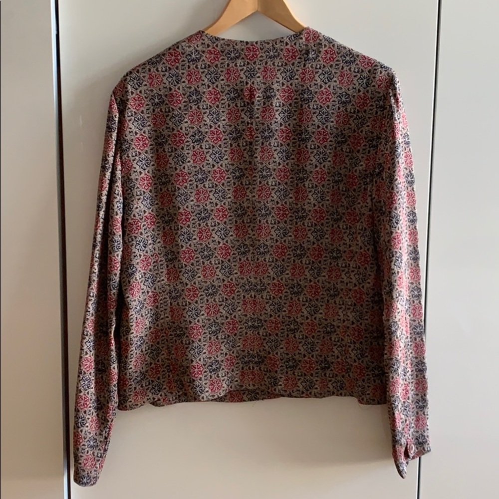 Patterned, Fully Lined Silk Blouse - image 2
